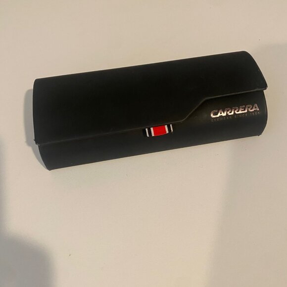 Carrera Sunglasses Eyewear Case Black with Red White Stripe Ribbon - Picture 4 of 4